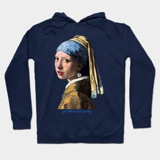 Girl with a Pearl Earring Grunged Hoodie